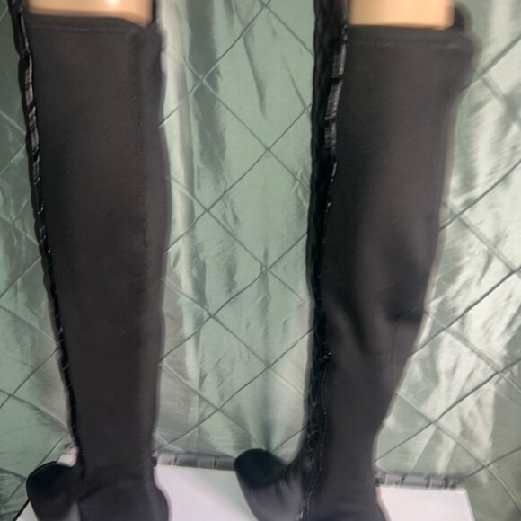 Rogue Womens Long Thigh High‎ Boots Over The Knee Mid Block Heel Zip Up Sz. 8.5 - Picture 6 of 10